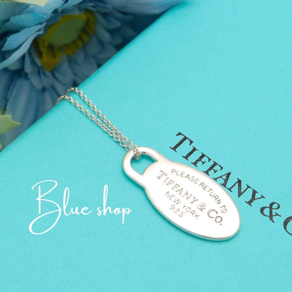 Tiffany & Co. Return to Oval Tag Pendant Necklace 18.1