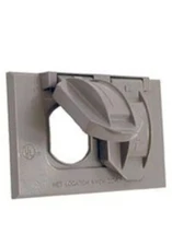 BELL WEATHERPROOF 5180-5 GRAY ALUMINUM 1 GANG DUPLEX HORIZONTAL RECEPTACLE COVER