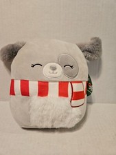 Squishmallow IVY gray dog 8" Winter Plush Kellytoy Holiday gift toy NWT