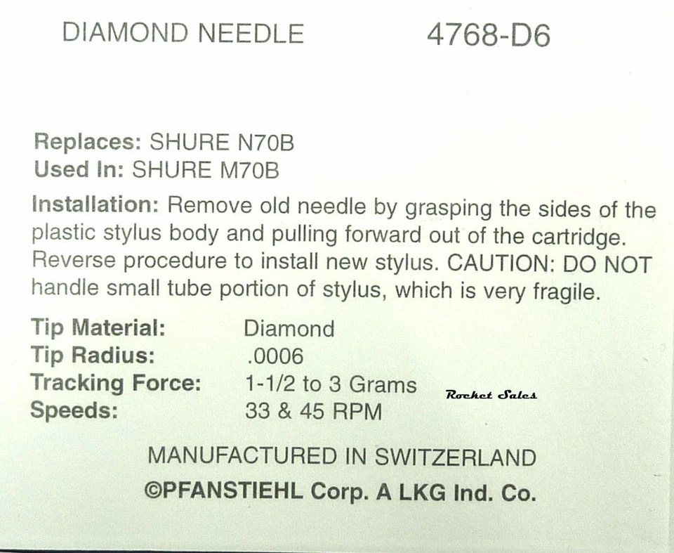 Aguja de fonógrafo Shure 3X 5X 8X RS3T RS3X RS5T RS8T R25XT R47XT R47ED CD1 CD5 Foto 3 de 4