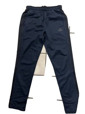 NEW Adidas Navy Jogger  3 Black Stripes Pants  Size Small 100% Poly