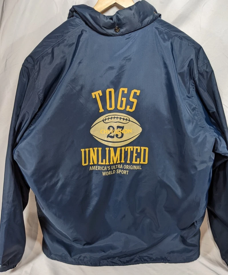 Chevignon Togs Unlimited Athlete Blue Removable Layer W/Hoodie XXL Rare VTG 🏈 - Image 4 of 4
