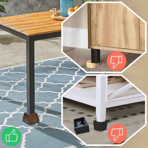 Sopicoz Wooden Furniture Risers Tapered Bed Risers Brown 4pcs 2 inch Pyramid - Picture 8 of 8