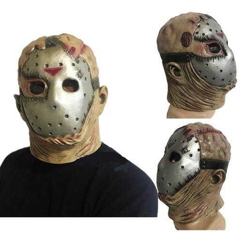 Jason Voorhees Mask Latex Halloween 13th Horror Killer Costume Headgear Dress Up - Picture 1 of 7