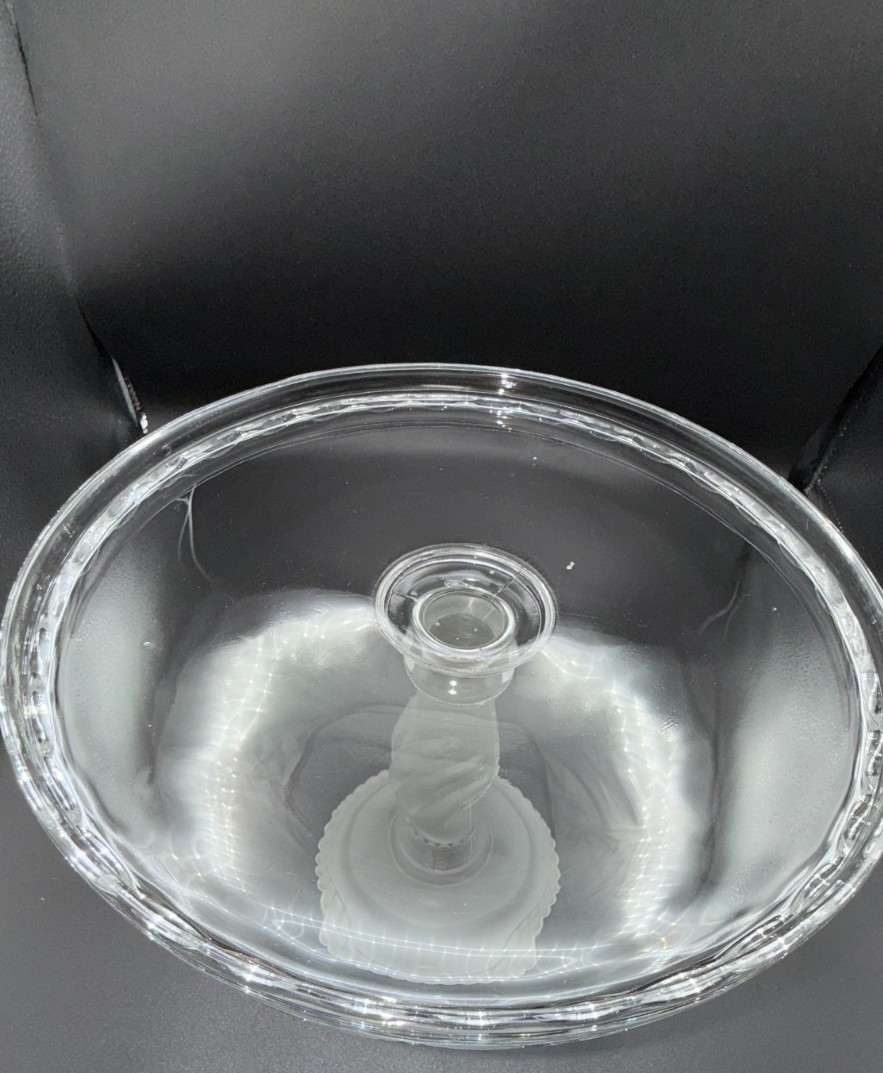 CAKE PLATE STAND Hobbs Brockunier TREE OF LIFE  w/FROSTED HAND Pedestal EAPG