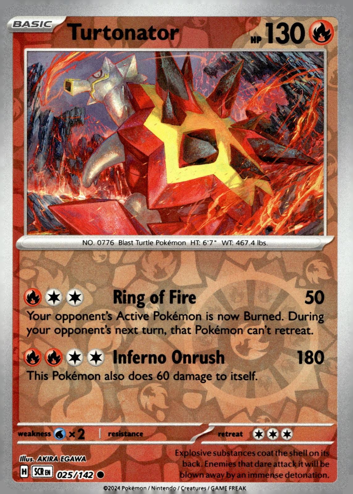 Turtonator 25/142 Common Stellar Crown Pokemon Reverse Holo Near Mint