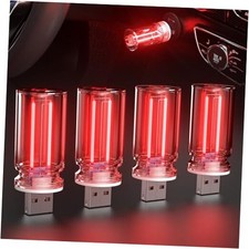 USB Car Retro Interior Lights, Touch Dimming Mini Neon Atmosphere Lights, Red