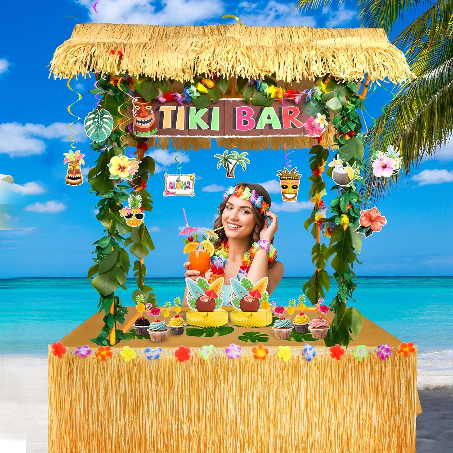 4FT Tiki Bar Party Kit Build Your Own NEW Outdoor Fun