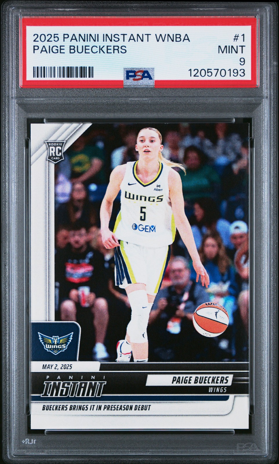 2025 Panini Instant Wnba #1 Paige Bueckers PSA 9