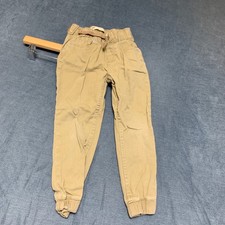 Levi's Jogger Pants Boys 5 Khaki Cotton Regular Fit Drawstring Waist Tapered Leg