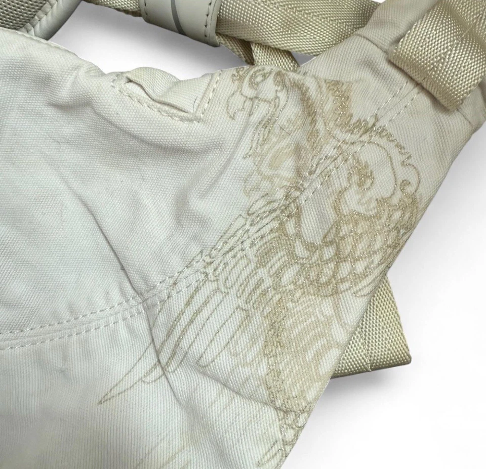 Nike Sling Bag Crossbody Vintage 90s/Y2k Era Cream With Leather And Mesh - Image 3 of 4