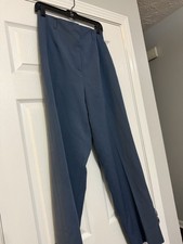 Talbots 100 Wool Dress Pants Women 12 Blue Straight missing Inside Button 