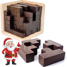 Engaging 3D Wooden Brain Teaser Puzzle for Cognitive Development - 54 Pieces