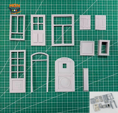 Maßstab 1:35 Druckguss Resin Modell zusammengebauter Bausatz Fenster, Türen, Rahmen, Holz Shu