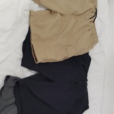 boys Cargo Shorts Lot of 3 Beige Black Gray Drawstring Elastic Waist Pockets
