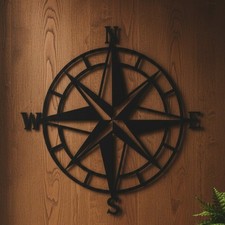 Large Nautical Compass Wall Art Antique Brass Coastal Decor Gift
