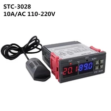 STC-3028 AC110-220V Digital Dual LCD Temperature Humidity Controller Thermostat