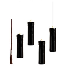 schwebende LED Kerzen schwarz außen 4 Stück Zauberstab Fernbedienung 18cm Timer