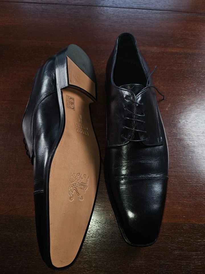 Massimo Matteo Italian 5 Eye Black Lace-Up Oxford Shoe Mens 11.5 Made in Italy - Image 3 of 4