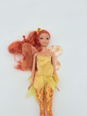Barbie Fairytopia Dandelion Doll Yellow Wings Legs Orange Hair Vintage 12''