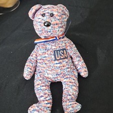 Ty Beanie Buddies USA Bear Plush Red White Blue 2000 Ages 3-7 Years 3-4 4-7 