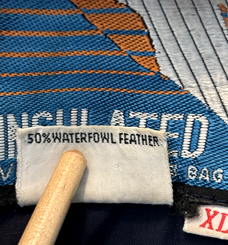 Vintage Geweih Daunen Wasservögel Weste Puffer isoliert Reißverschluss vorne Hakenschlaufe Hals Herren XL - Bild 6 von 23