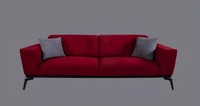 Sofa 3 Sitzer Textil Burgund Sofas Couch Polster MöBel Moderner Dreisitzer Rote
