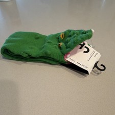 Foot Traffic Green Alligator Crew Socks Youth Medium Unisex Kids Animal Print