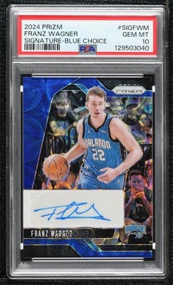 2024-25 Prizm Signatures Choice Blue 31/49 Franz Wagner PSA 10 GEM MT Auto 11es