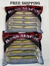 Lot of 2 packs - Luck E Strike Bass Magic 2.5” Swimbait Lures 2 COLORS NOS NIPS