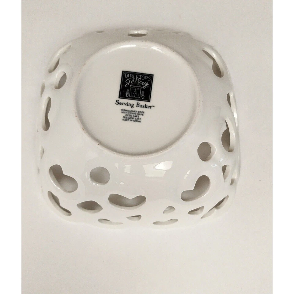 Tabletops Gallery Serving Baskets/Bowls High Fired Porcelain Set Of 2 Oven Safe - Image 4 of 4