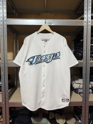 Vintage 90s Majestic Blue Jays Retro Baseball White Men’s Jersey Size XL 