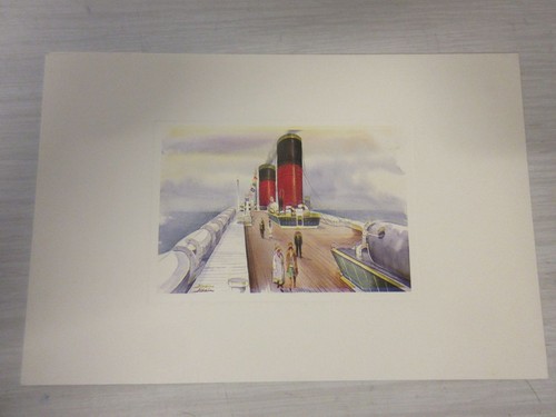 CP CARTE POSTALE AQUARELLE SUR le PONT d'un PAQUEBOT - Vierge