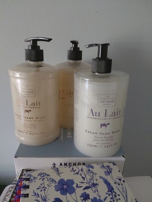 Au Lait Cream Hand Wash 1 Lavender & 2 Vanilla, 3 Packs 25 Fl Oz