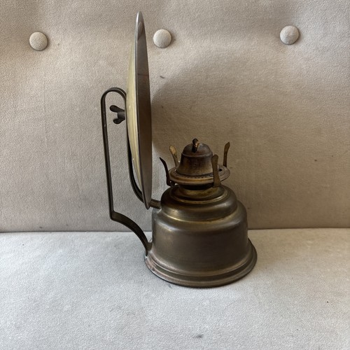 Vintage HORNET Brass Oil Kerosene Lamp Marked Wall Lamp with Brass Shield - Picture 5 of 7