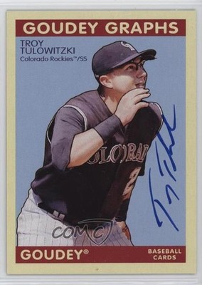 2009 Upper Deck Goudey Graphs Troy Tulowitzki #GG-TT Auto 1u6