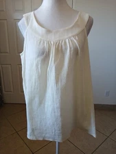 Michael Kors Women’s Blouse Top Beige Sleeveless Blouse Size Large Minimalist