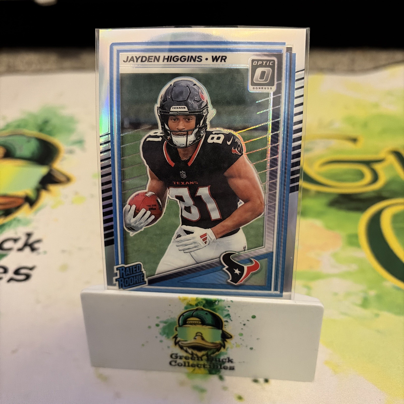 2025 Panini Donruss - Rated Rookie Jayden Higgins #334 Optic Preview Holo Prizm