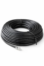 50m Cat5e Ethernet Cable RJ45 UTP Patch Lead Black Network LAN Unbooted NEW