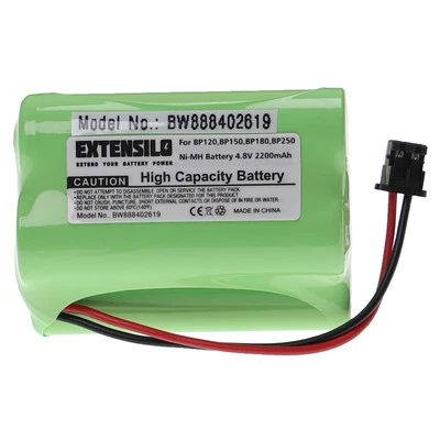 EXTENSILO Batterie pour Uniden BP150 BP1600 BP-120 BP250 BP-250 BP180 BP-180 2200mAh 4,8V