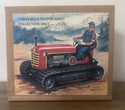 Wind Up Friction Tractor Farmer Tractor Tin Toy - MS 356 ~READ~