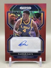 2022 Prizm Draft Picks Darius Days Red Auto /199 - LSU Tigers