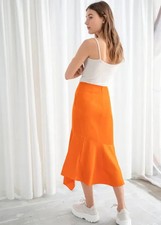 & Other Stories skirt Tiered size UK 6 hankie orange Stockholm Atelier RRP £59