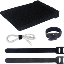 Reusable Adjustable Cable Ties 6 Inch Black 60PCS Wire Management Straps