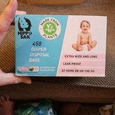 450 Diaper Disposal Bags. Made From Plants 3.4gallon 15x20" Extra Wide Long