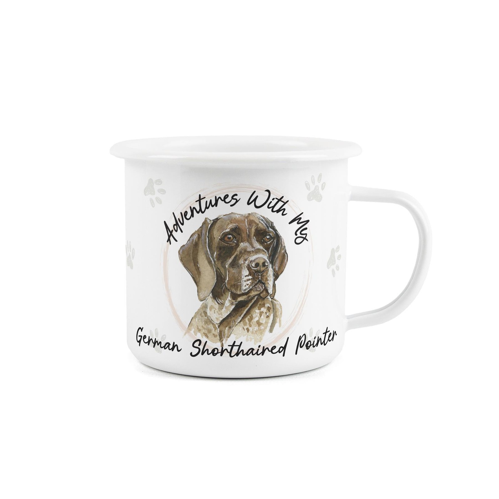 German Pointer Enamel Mug - Outdoor Hiking Camping Gifts for Dog Lovers