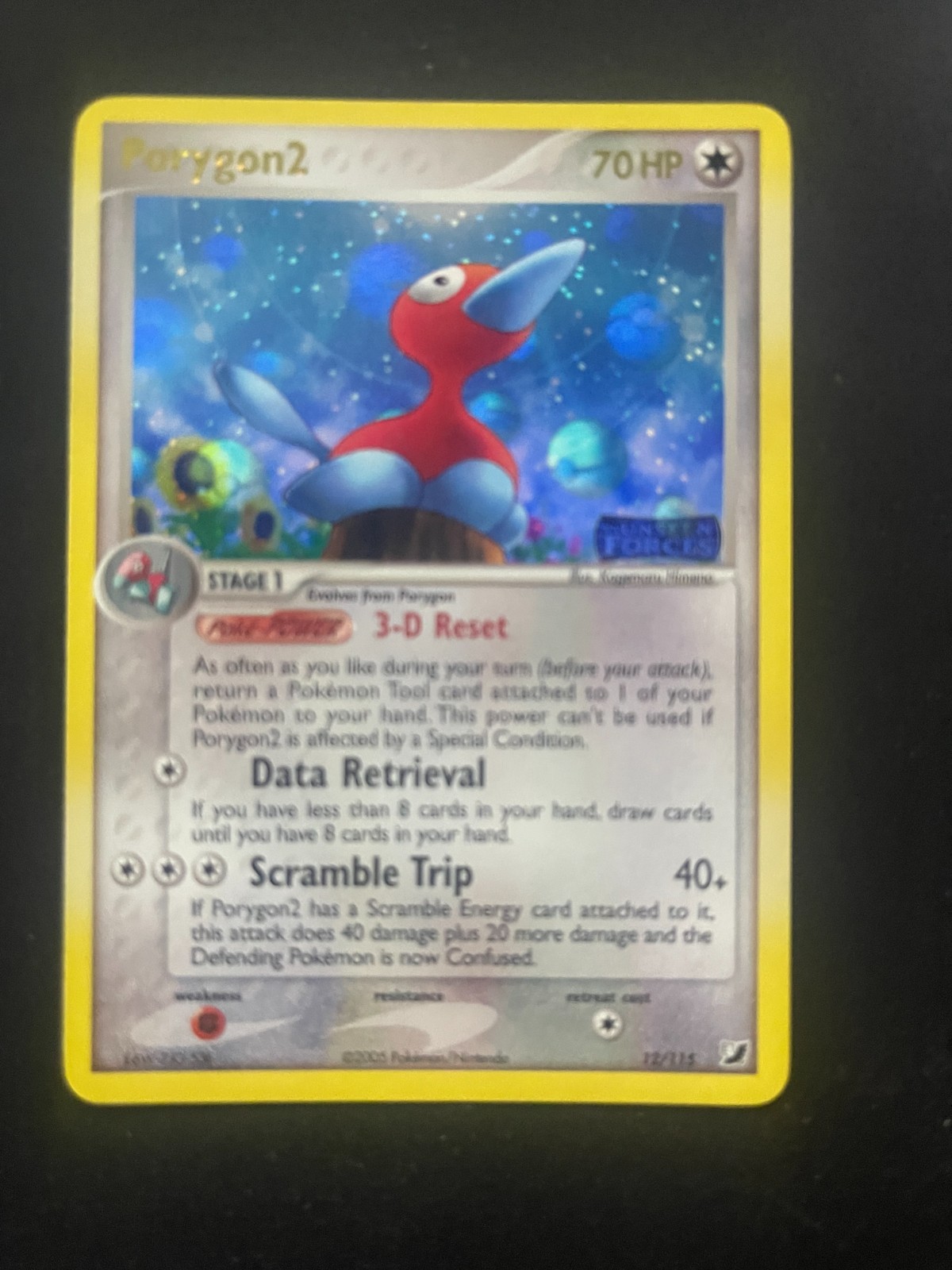 Porygon2 12/115 EX Unseen Forces Reverse Holo Stamped Pokemon Card 2005