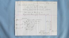 1880 Georgetown Colorado Sheriff J. DeVotie Bill To Colorado Central Mining Co.