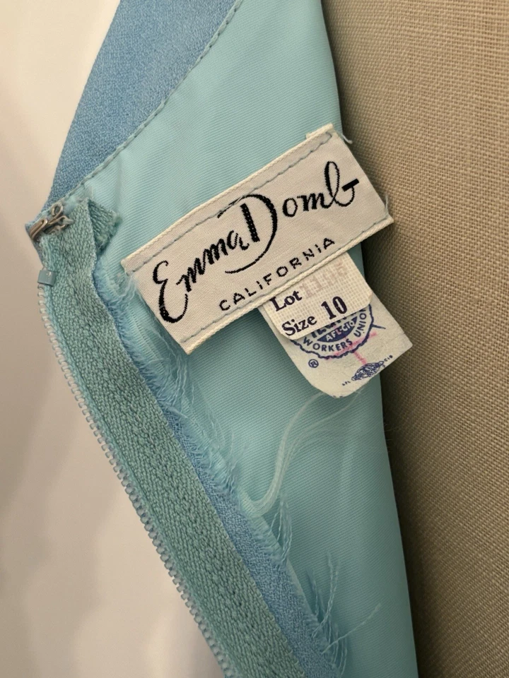 Vestido de Noche Vintage Emma Domb Azul Fiesta Baile de graduación Nuevo de Lote Antiguo/Talla 10 Foto 3 de 4