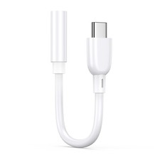 USB C iPhone 16 Headphone Jack Adapter, C to 3.5MM Audio White